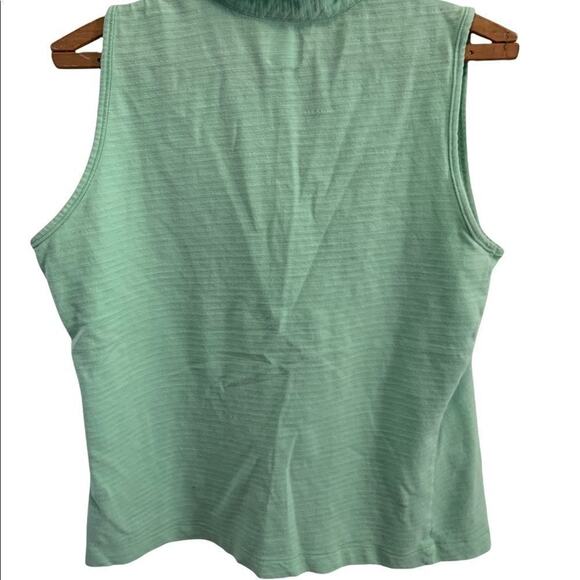 Columbia womens sea green large v-neck sleeveless collared tank top in a Sz L - Picture 2 of 6